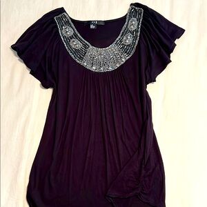 Embellished Black Top